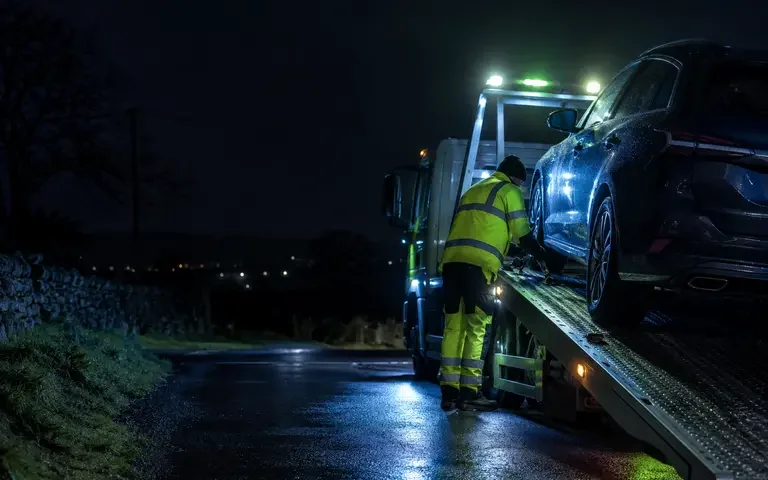 24 hour vehicle recovery — vehicle recovery and transport illustration