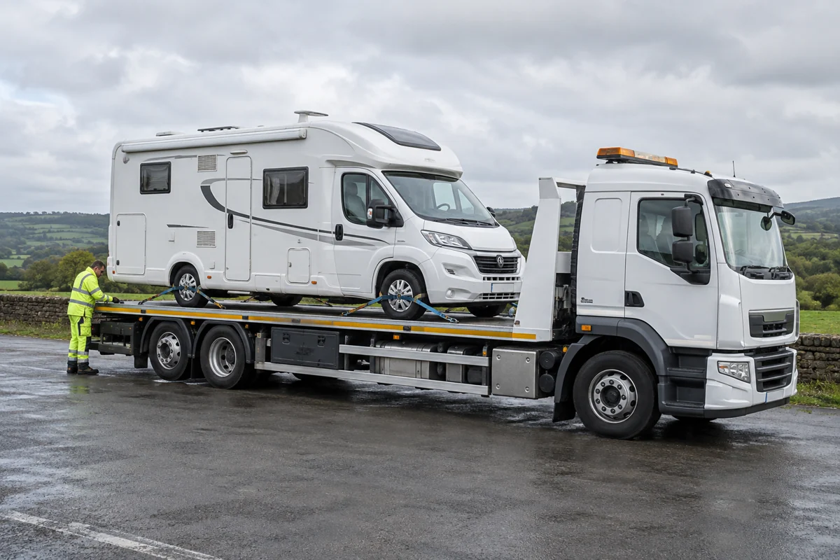 Motorhome recovery — vehicle recovery and transport illustration